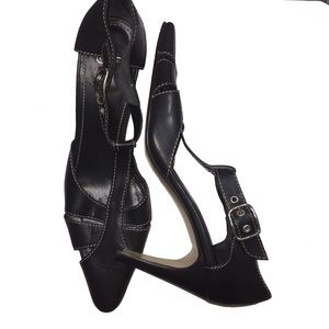 Coach Black Leather Heels Size 7.5